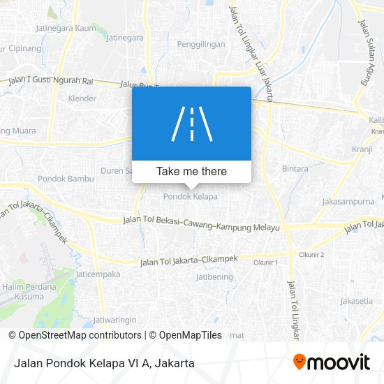 Jalan Pondok Kelapa VI A map