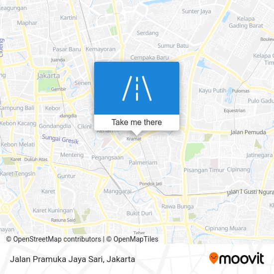 Jalan Pramuka Jaya Sari map