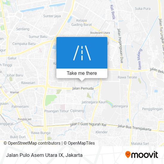 Jalan Pulo Asem Utara IX map