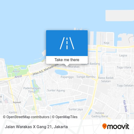 Jalan Warakas X Gang 21 map