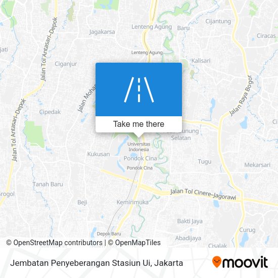 Jembatan Penyeberangan Stasiun Ui map