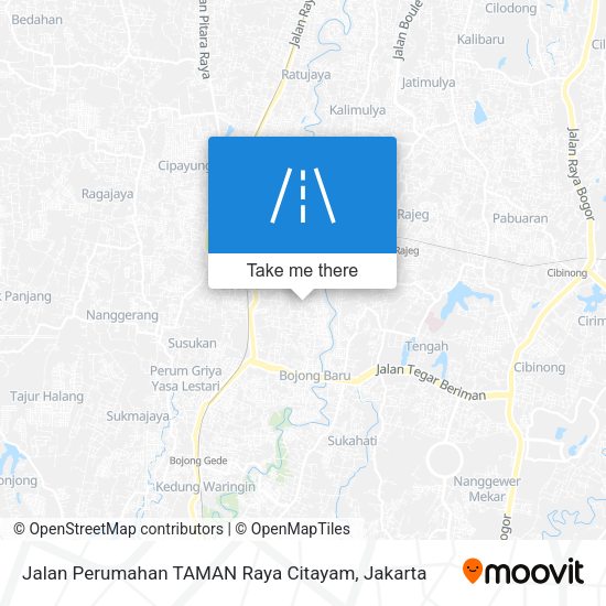 Jalan Perumahan TAMAN Raya Citayam map
