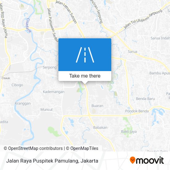 Jalan Raya Puspitek Pamulang map