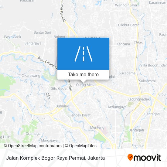 Jalan Komplek Bogor Raya Permai map
