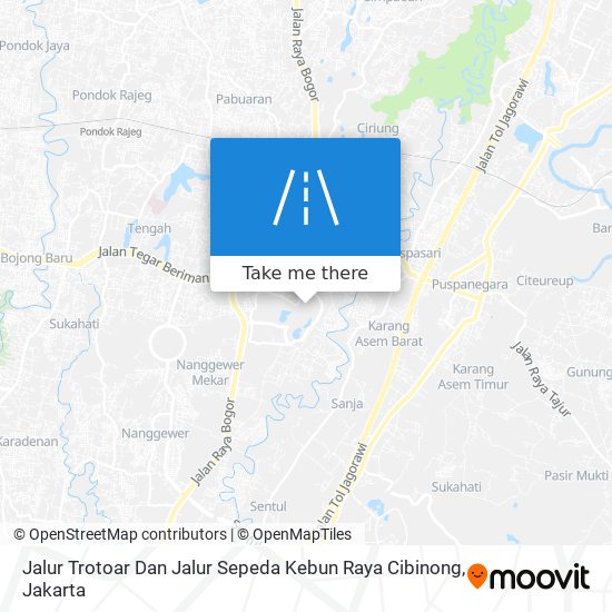 Jalur Trotoar Dan Jalur Sepeda Kebun Raya Cibinong map