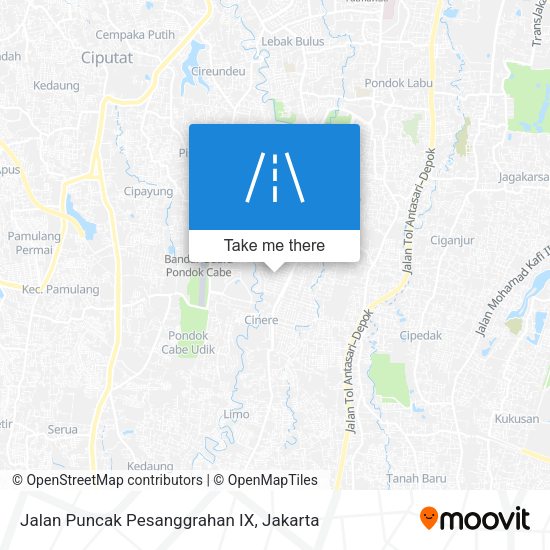 Jalan Puncak Pesanggrahan IX map