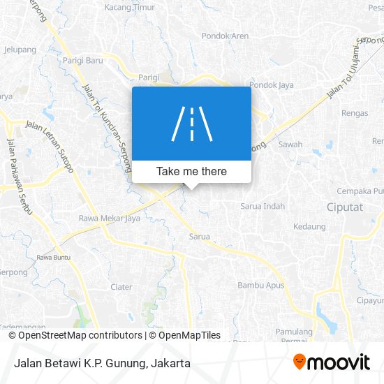 Jalan Betawi K.P. Gunung map