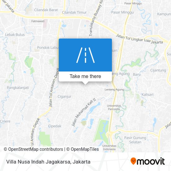 Villa Nusa Indah Jagakarsa map