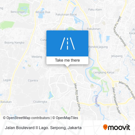 Jalan Boulevard Il Lago. Serpong map