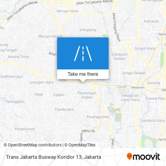 Trans Jakarta Busway Koridor 13 map
