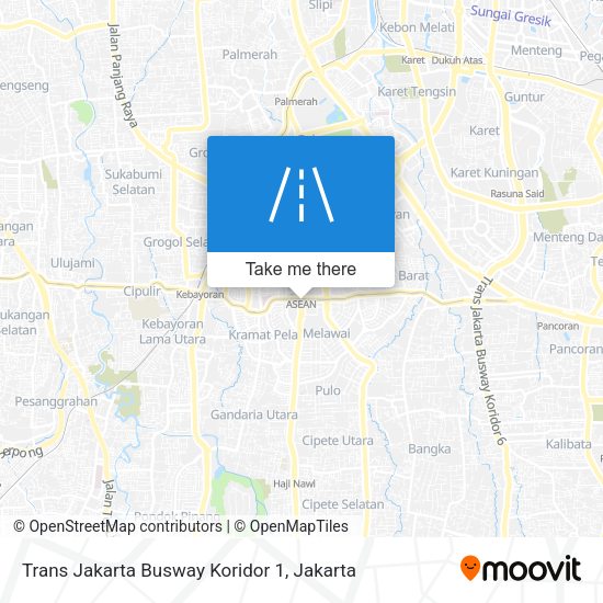 Trans Jakarta Busway Koridor 1 map