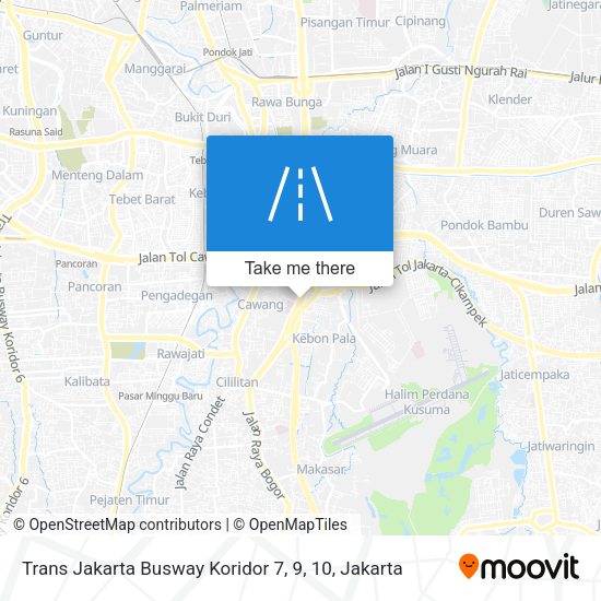 Trans Jakarta Busway Koridor 7, 9, 10 map