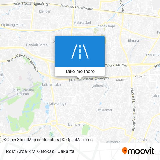 Rest Area KM 6 Bekasi map