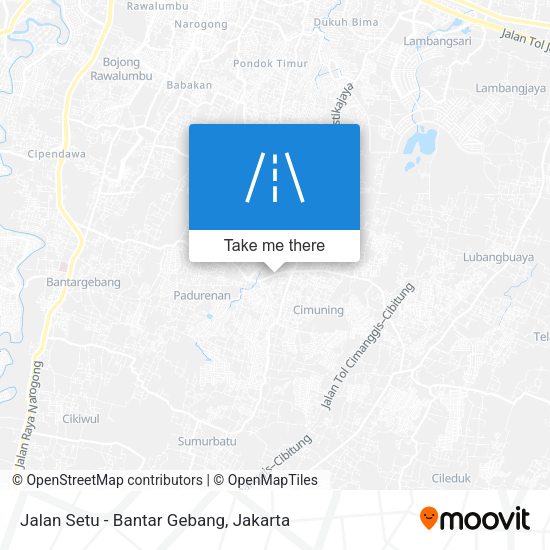 Jalan Setu - Bantar Gebang map