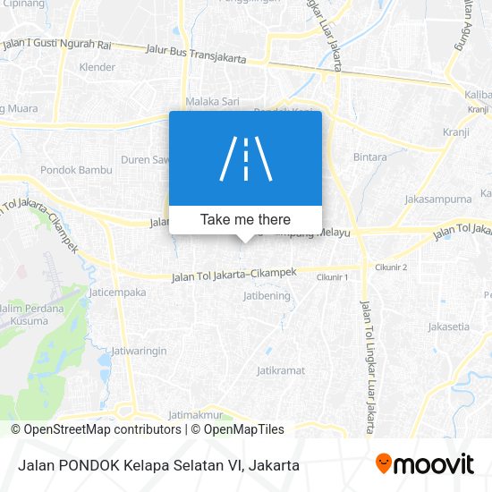 Jalan PONDOK Kelapa Selatan VI map