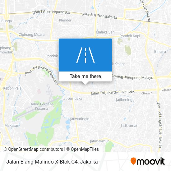 Jalan Elang Malindo X Blok C4 map