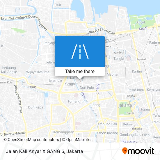 Jalan Kali Anyar X GANG 6 map