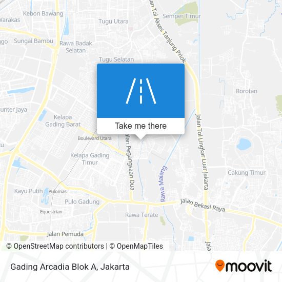 Gading Arcadia Blok A map