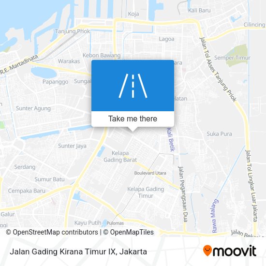 Jalan Gading Kirana Timur IX map