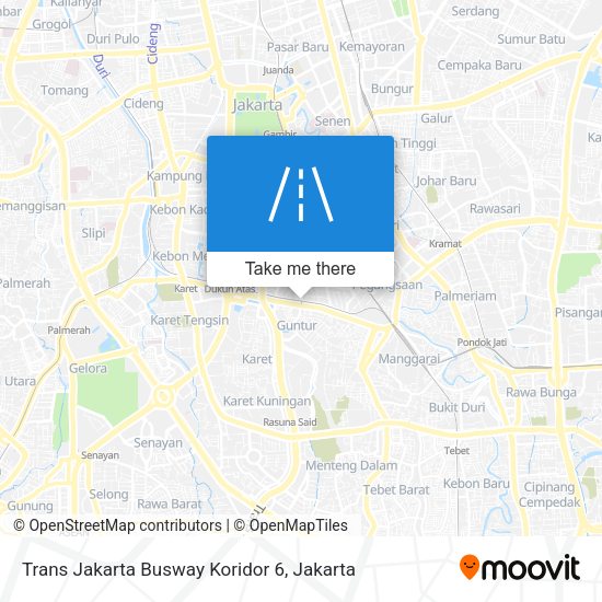 Trans Jakarta Busway Koridor 6 map