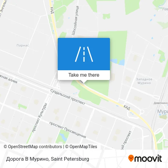 Дорога В Мурино map