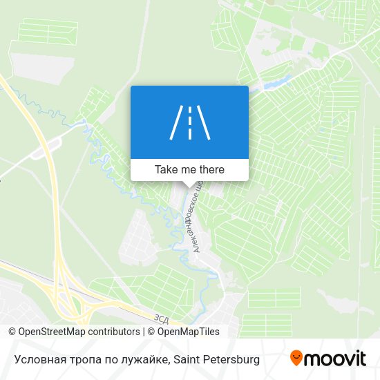 Условная тропа по лужайке map