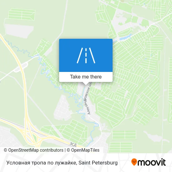 Условная тропа по лужайке map