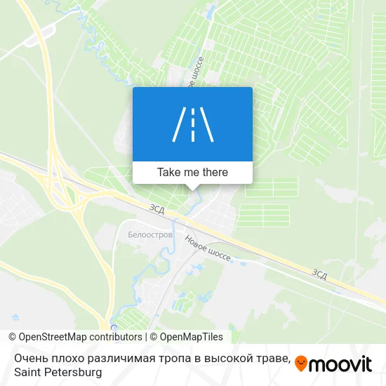 Очень плохо различимая тропа в высокой траве map