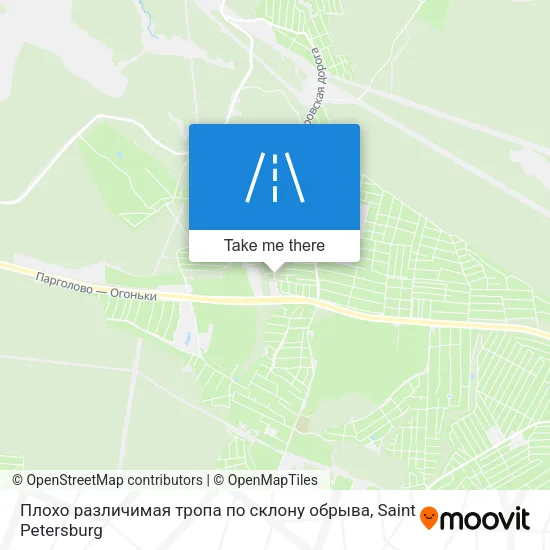 Плохо различимая тропа по склону обрыва map