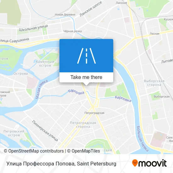 Улица Профессора Попова map