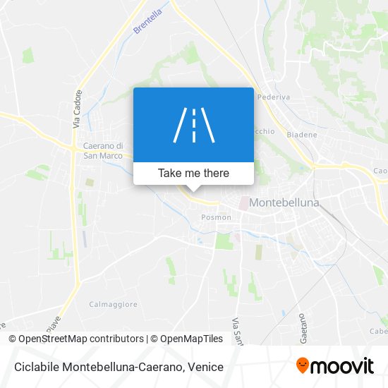 Ciclabile Montebelluna-Caerano map