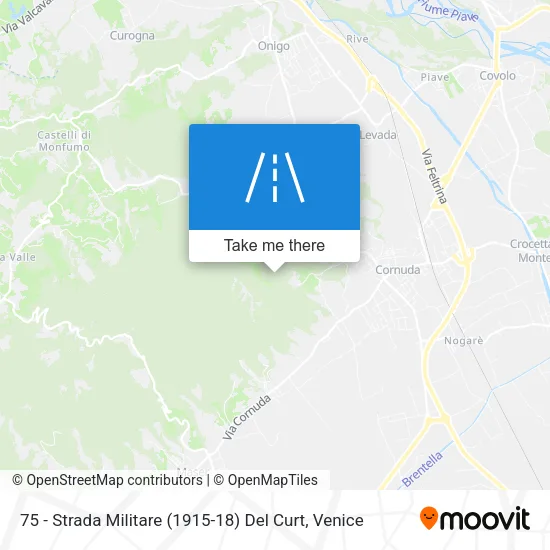 75 - Strada Militare (1915-18) Del Curt map