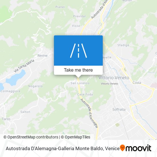 Autostrada D'Alemagna-Galleria Monte Baldo map