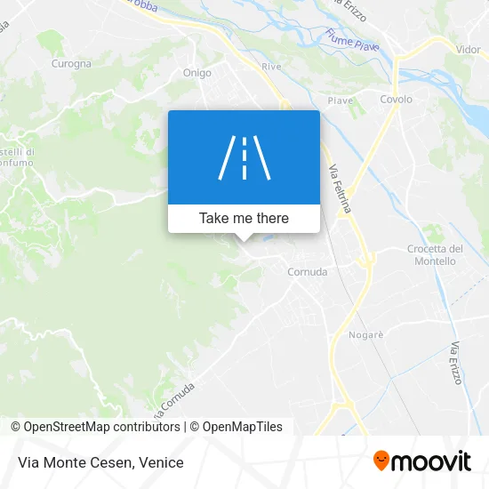 Via Monte Cesen map