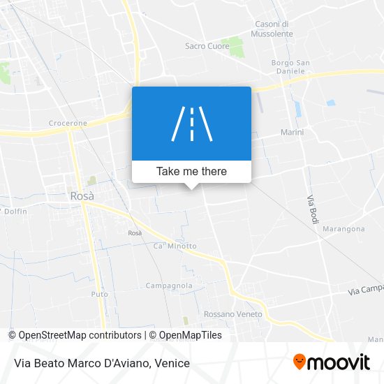 Via Beato Marco D'Aviano map