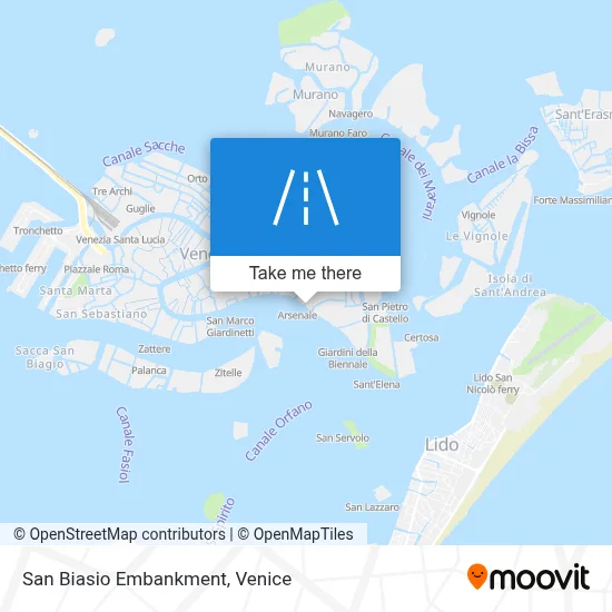 San Biasio Embankment map
