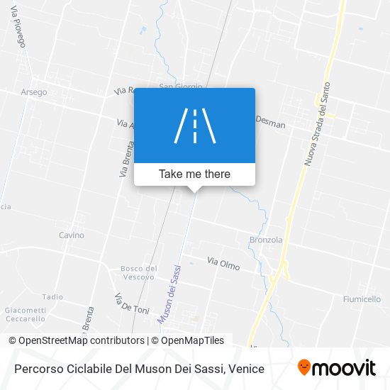 Percorso Ciclabile Del Muson Dei Sassi map