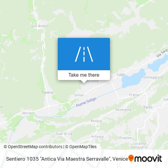 Sentiero 1035 "Antica Via Maestra Serravalle" map