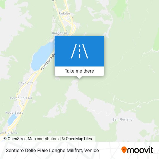 Sentiero Delle Piaie Longhe Milifret map
