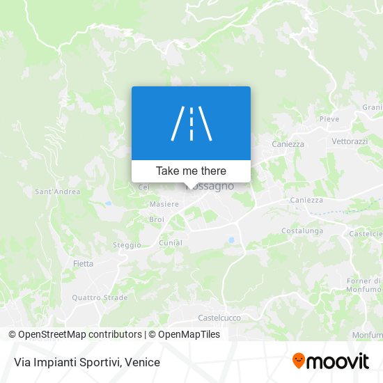 Via Impianti Sportivi map