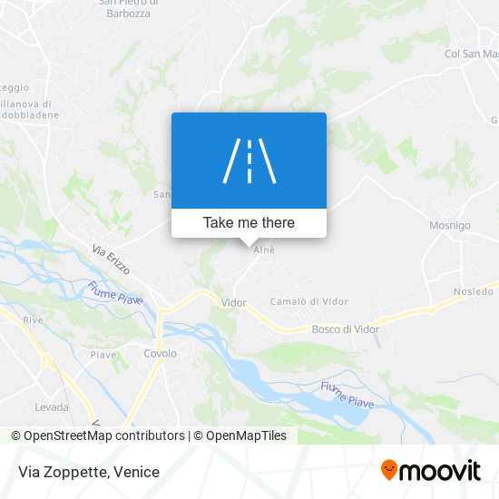 Via Zoppette map