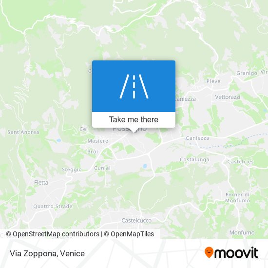 Via Zoppona map