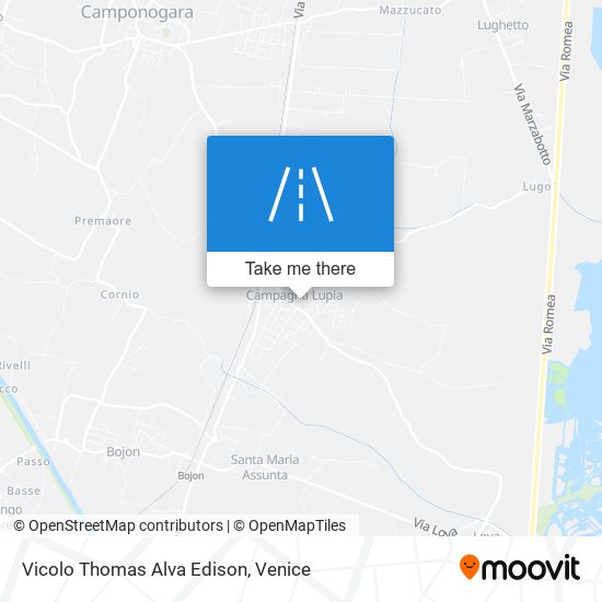 Vicolo Thomas Alva Edison map