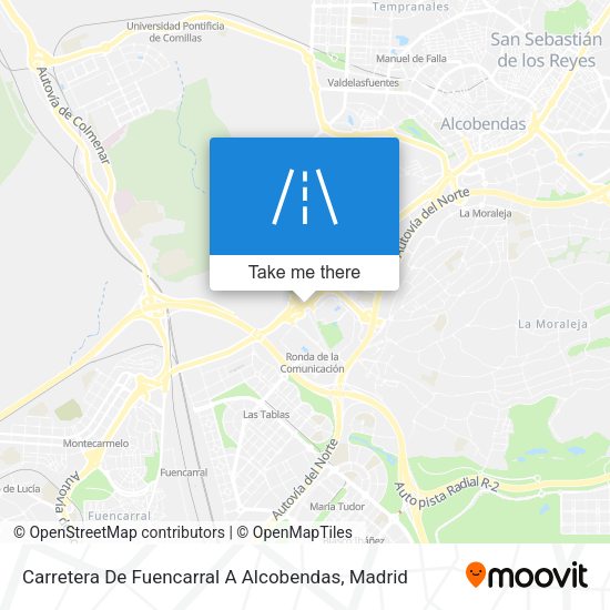 Carretera De Fuencarral A Alcobendas map