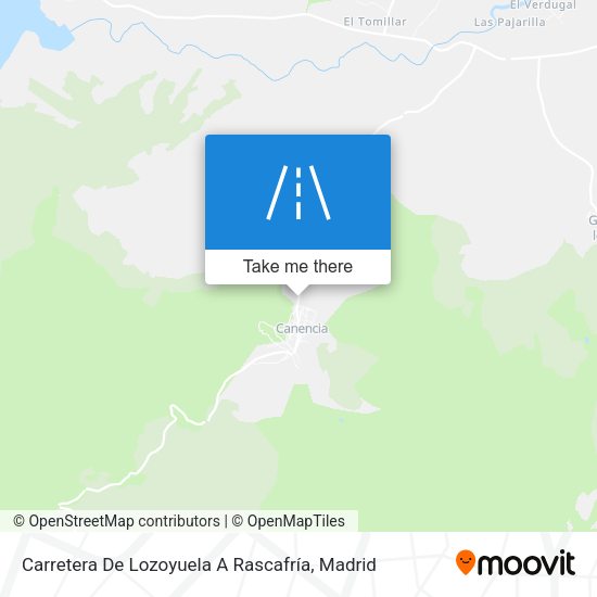 Carretera De Lozoyuela A Rascafría map