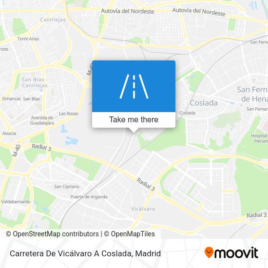 Carretera De Vicálvaro A Coslada map