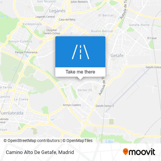 mapa Camino Alto De Getafe