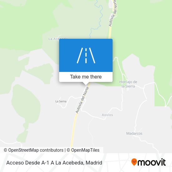 Acceso Desde A-1 A La Acebeda map