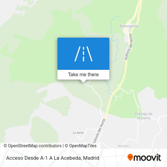 Acceso Desde A-1 A La Acebeda map