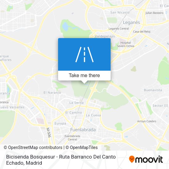 Bicisenda Bosquesur - Ruta Barranco Del Canto Echado map